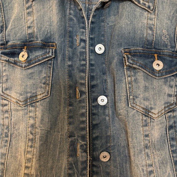 INC International Concepts bedazzled trendy Blue Denim Vest- size XL - Picture 4 of 8